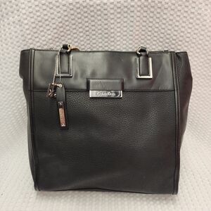 Calvin Klein Black Leather Tote Bag. Gently Used. Excellent Condition.